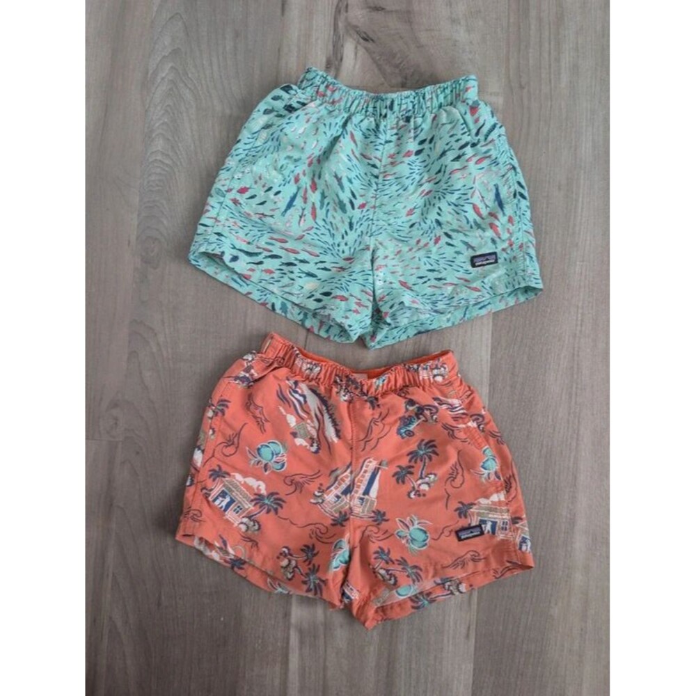 Patagonia Baby Baggies Shorts Bundle Fish and Tropical Print, 12-18M (U2)